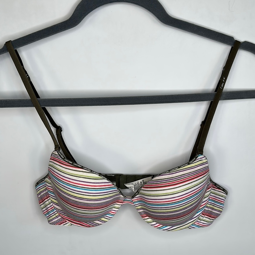 Calvin Klein Striped Multicolor Bra 34a